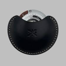 Leather Magnetic Carrying Case for XIKAR XO (black Viena leather and white stitching with hidden magnets)