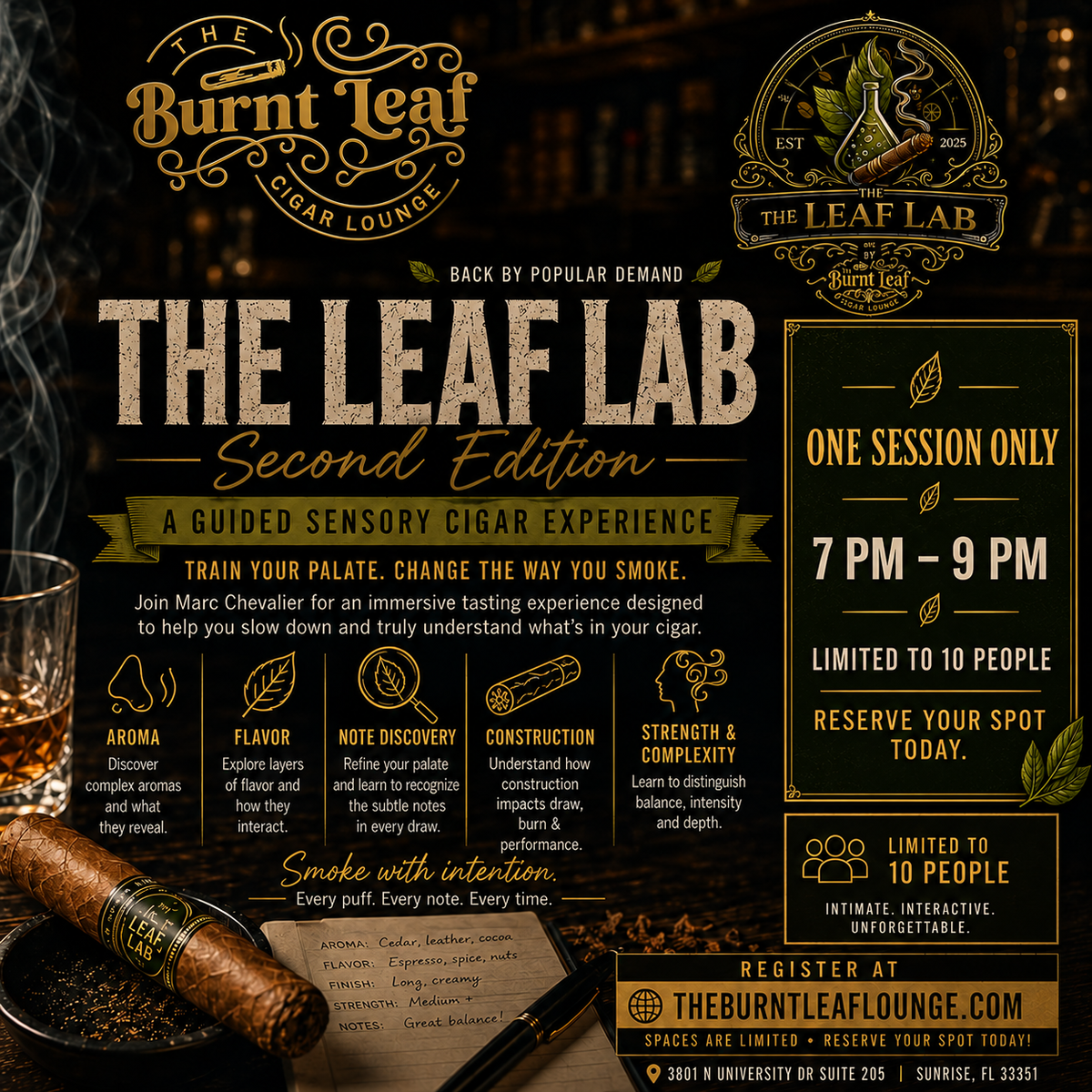 LEAF LAB SESSION ONE 10.21.26 (7PM TO 9PM)